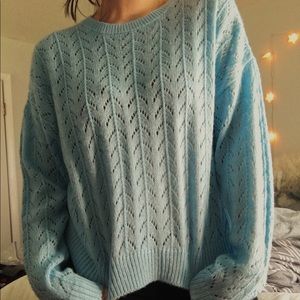 Light Blue Lightweight Knit Sweater